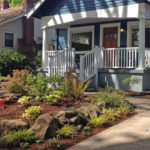 Beautiful no-lawn front-yard landscape design with native northwest plants