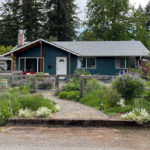 Beautiful front yard landscape design with colorful native pacific northwest plants