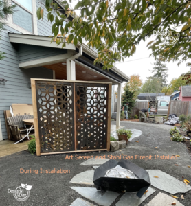 Creating outdoor living with modern elements in University Park back yard.