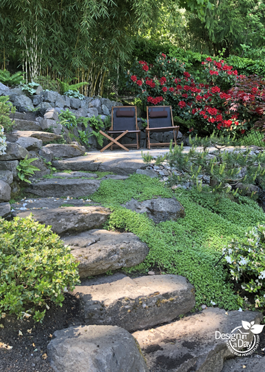 Landscape design patio for mountain viewing in Portland.