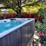 Swim spa in small backyard