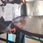 Bob Lindsay installing the sides of the salad table