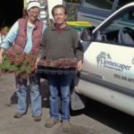 Carol Lindsay of Landscape Design in a Day and Roger Miller of Homescaper delivering new plants.