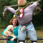 Daizzie is getting used to our new scarecrow.