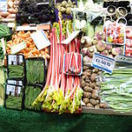 Rhubarb at market